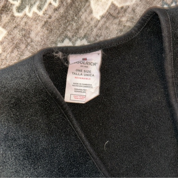 Woolrich Womens Black Gray Fleece Poncho Cape One Size - Picture 3 of 4